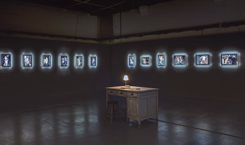 林柏樑「對視」系列展出現場。（攝影／陳伯義）