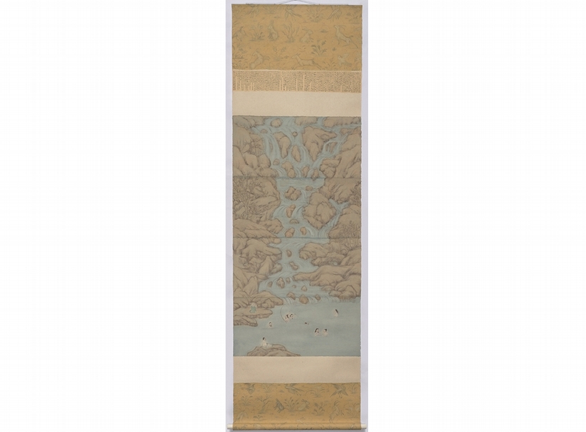 彭薇《水中天使》.麻紙、水墨設色,卷軸.77×256 cm.2016。圖/耿畫廊