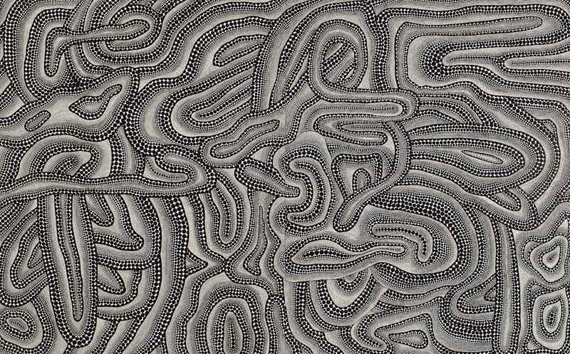 草間彌生《無限網（HOWAZ）（四聯作）》．壓克力畫布．194×520 cm ．2005。圖｜本刊資料室