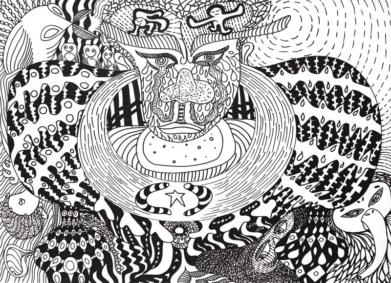楊占 謊戰士 110x79.5cm Ink on Paper 2016