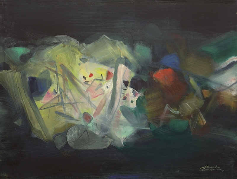 朱德群《未知的世界》．布面、油畫．97×130 cm．2007。圖｜中國嘉德