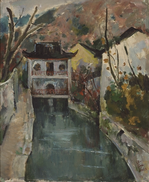 蘇天賜《碧池秋園》．布面、油畫．82×67 cm．1993。圖｜中國嘉德
