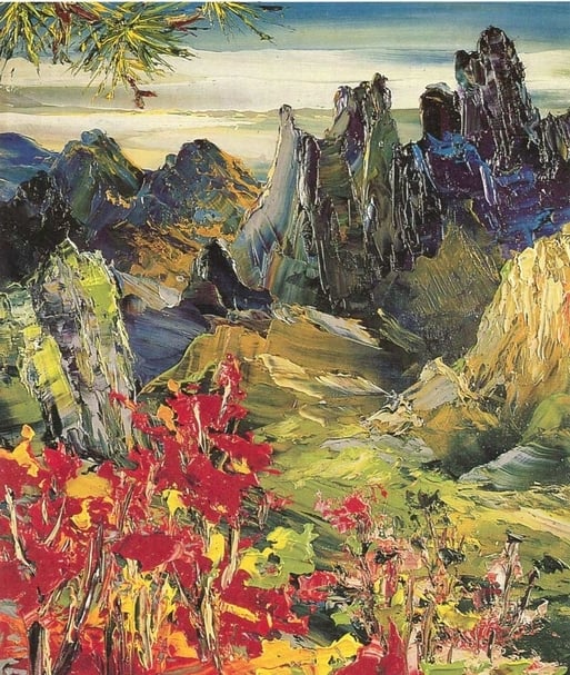 柳青松 黃山一隅 65x54cm 2000 圖／柳清松提供