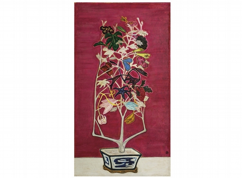 常玉│盆栽 油彩、纖維板 131x72cm 圖/國立歷史博物館