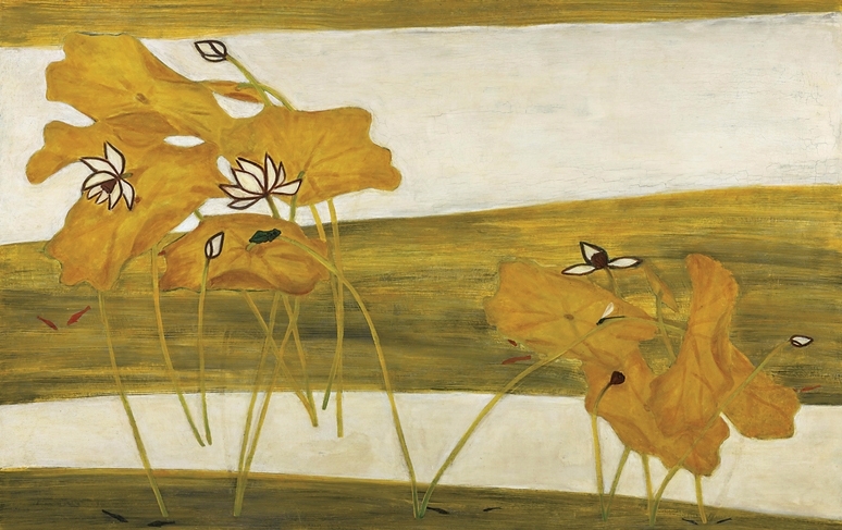 常玉│荷花 油彩、纖維板 122x190cm 圖/國立歷史博物館