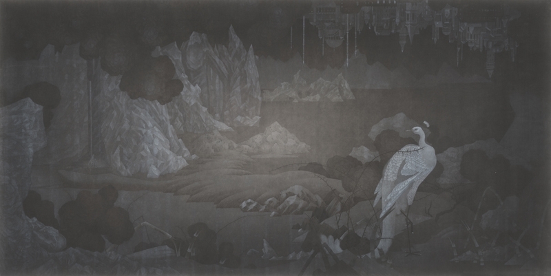 肖旭│迷樓 水墨、紙本 125x245cm 2016 台北當代藝術館提供