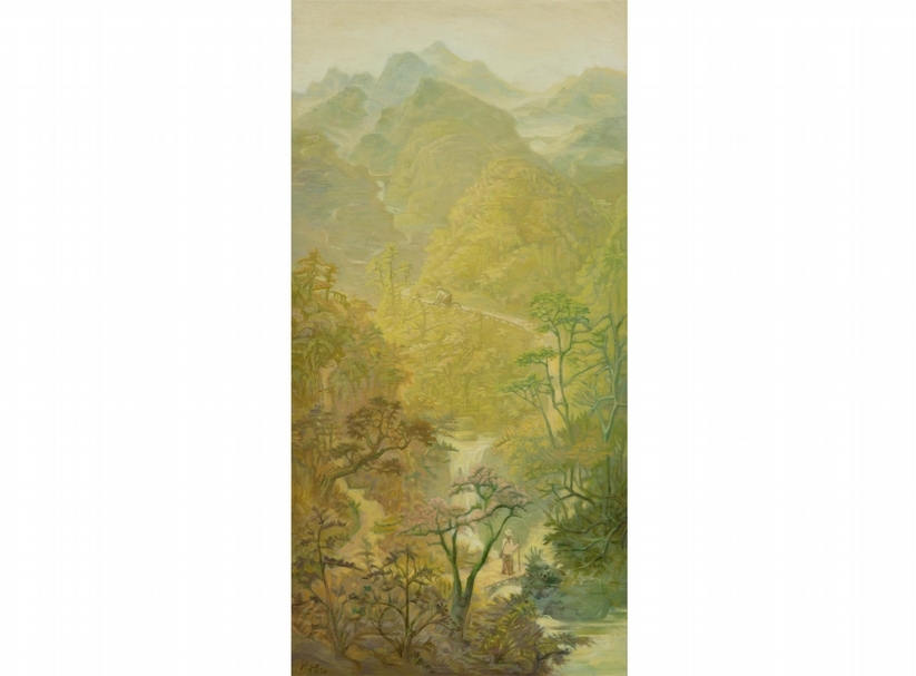 周成樑 遊騎山環 油彩．畫布 60*120cm 2016（圖／國立中央大學藝文中心）