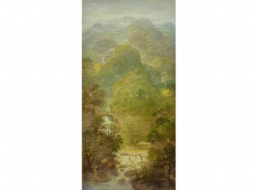 周成樑 水載夏樂園 油彩．畫布 100x200cm 2016（圖／國立中央大學藝文中心）