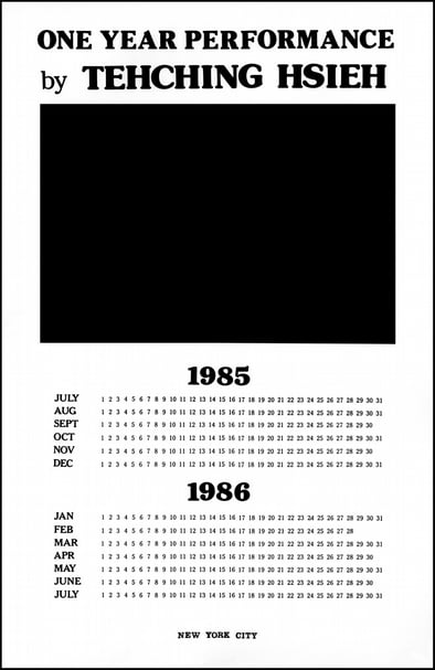 謝德慶│一年行為表演1985－1986 紐約 ©謝德慶 藝術家及尚凱利畫廊提供