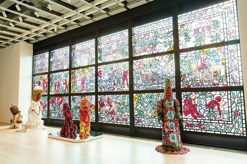 德涅韋斯（Raúl De Nieves）作品展出一景。Whitney Biennial 2017, Whitney Museum of American Art, New York, March 17-June 11, 2017.