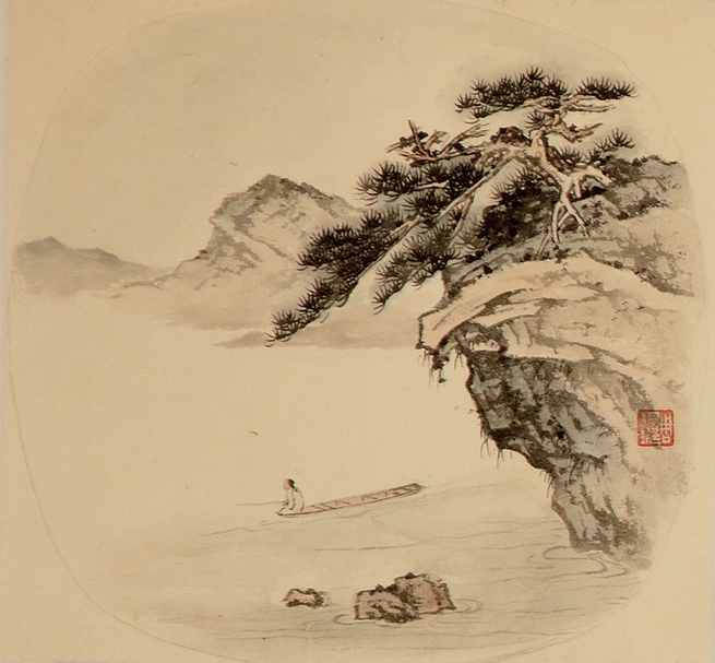 周錫珽1976年作〈習范伯洪恩師畫稿〉，34×34公分。圖︱周錫珽