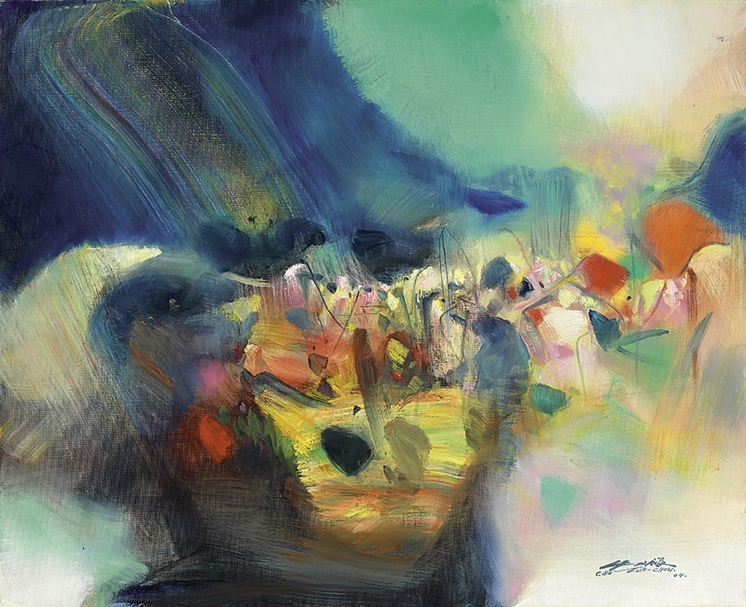 朱德群《變幻》．油彩、畫布．80×100 cm．2004。圖｜羅芙奧