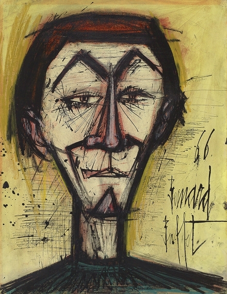 畢費《小丑》．油彩、墨、粉彩、水彩、紙本．65×50 cm．1966。圖｜羅芙奧