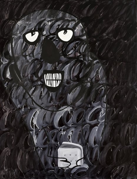 摸黑冰淇淋，145.5x112x5cm，壓克力顏料、畫布，2017，愛上藝廊提供