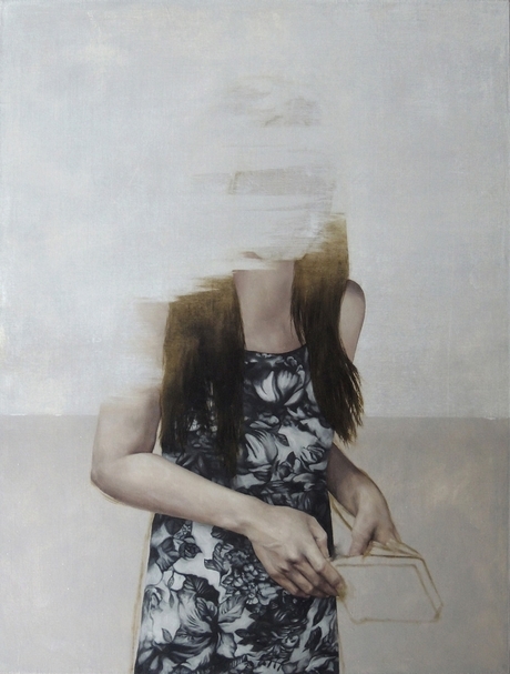 鄭農軒，《隱蔽之人一》，2015，油彩／畫布，80x60.5cm 圖／誠品畫廊