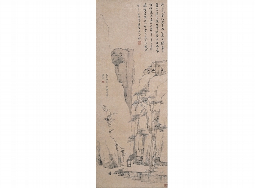 圖4 弘仁1659年作〈山水圖軸〉，北京故宮藏。圖∣李如珊