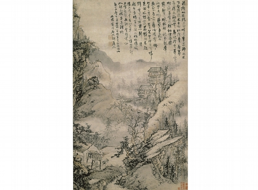 圖6 髡殘1660年作〈山水圖軸〉，北京故宮藏。圖∣李如珊