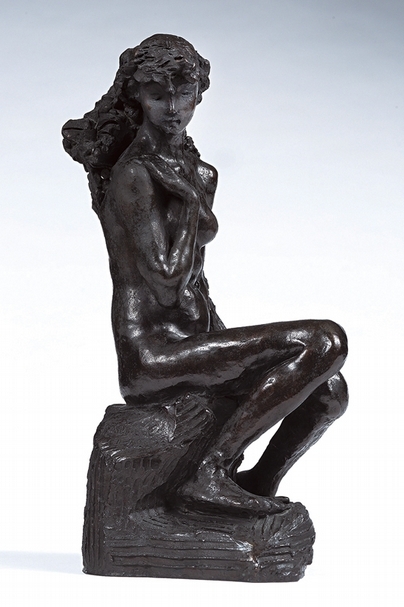 卡蜜兒《背麥捆的少女》．20×20×35 cm。圖｜正德拍賣