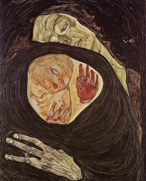 席勒1910年的作品《Death Mother》。圖|阿爾貝蒂娜博物館