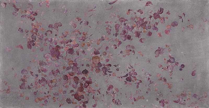 申亮《2016 No.6》．丙烯、鉛粉、淨面加厚手工皮紙．122×232 cm．2016。圖｜大未來林舍畫廊．台北