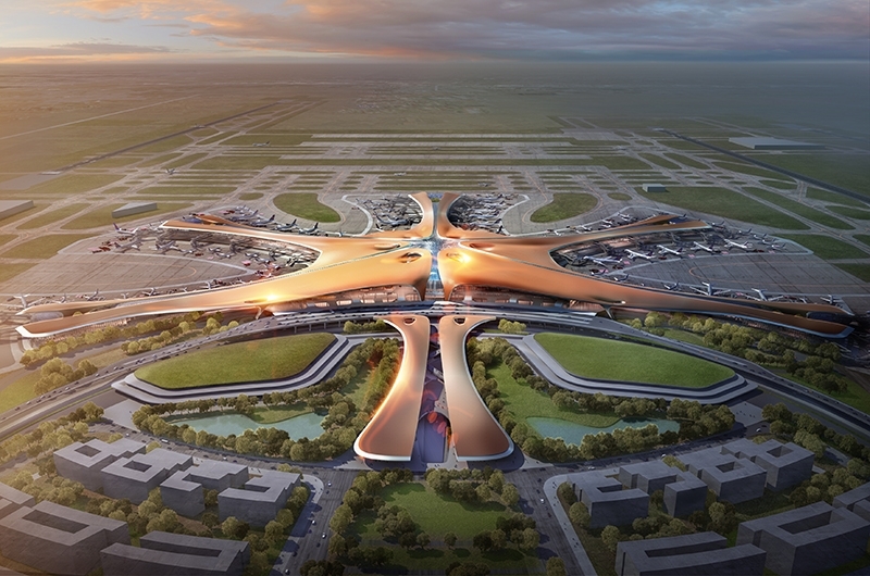 北京新機場(Beijing New Airport Terminal Building) Courtesy of Zaha Hadid Architects © Render byMethanoia