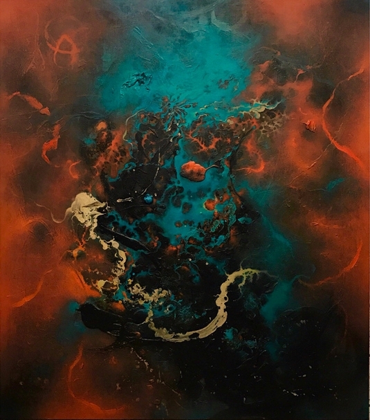 窈渺2017-1 複合媒材、畫布 145x165cm 圖片提供：采泥藝術