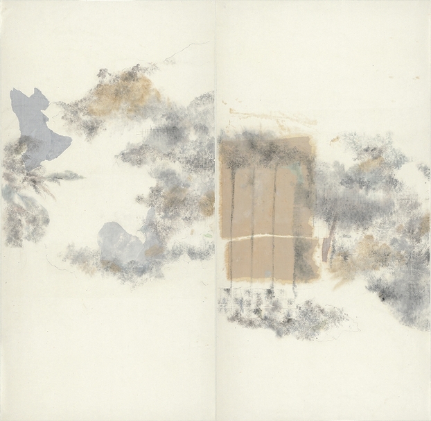林衍馨｜ 時間癌 II 紙本、水墨 175x182cm 2017 小畫廊提供