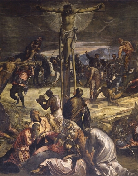 位於聖洛克大會堂的Tintoretto《耶穌釘十字架》作品局部。圖片提供：Getty