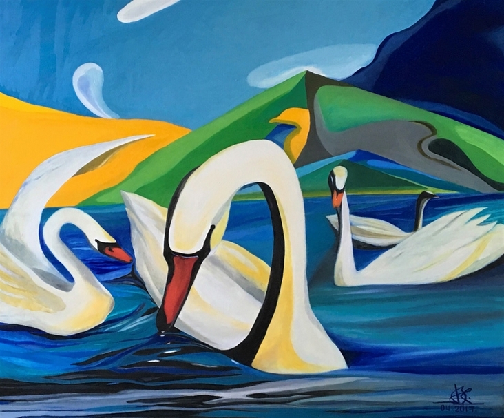 林春源 山腳下 油畫 100X120cm 2017 圖片提供：荷軒新藝空間