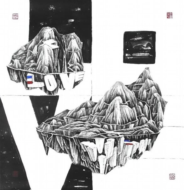 張禮權 L.O.V.山 95x95cm 2017 圖片提供：張禮權