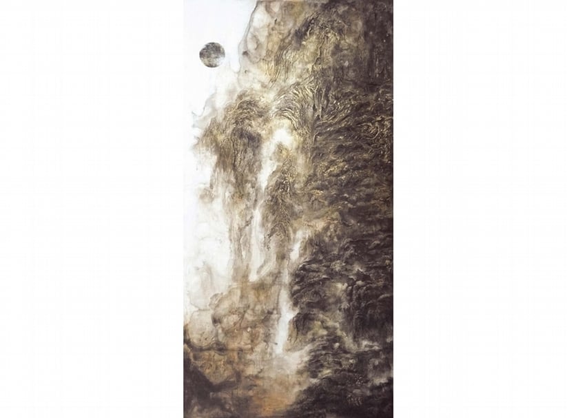 簡志剛 他山-1 水墨、複合媒材 194x97cm 2017 圖片提供：僑福芳草地畫廊．台北
