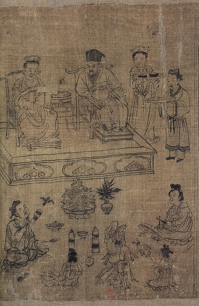 圖3 宋李公麟〈孝經圖〉卷，「紀孝行章第十」，美國大都會藝術博物館藏。圖∣廖堯震