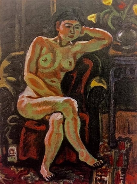 梅原龍三郎（Umehara Ryuzaburo）於1936年的作品《裸女》。圖片提供：北師美術館
