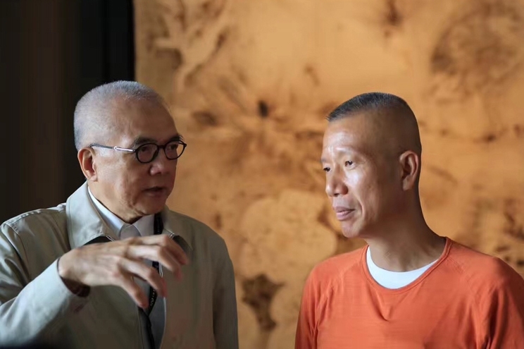 吳清友與蔡國強．2014。攝影：王寅／圖片提供：誠品畫廊