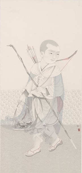 郭輝《策杖行》．設色紙本．136×64 cm．2015。圖｜平藝術空間