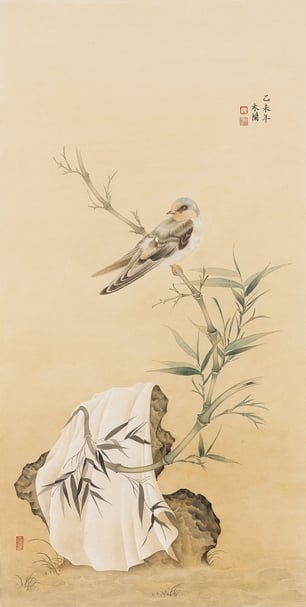 王燁《竹醒》．設色紙本．130×67 cm．2013。圖｜平藝術空間