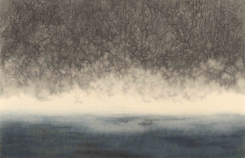 周名德《凌虛台》．水墨、紙本．124×193 cm．2017。圖片提供：台北索卡藝術