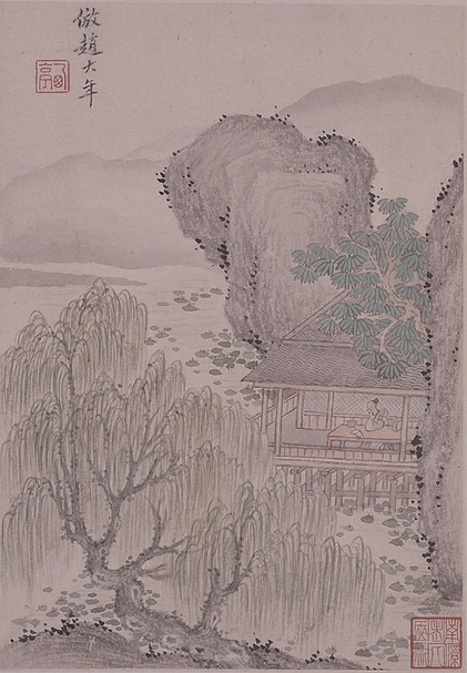 圖7 中國清代康熙三十九年（1700）楊晉〈山水圖冊〉，日本大和文華館藏。圖為局部。圖∣日本大和文華館