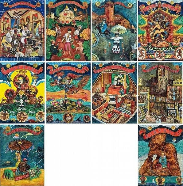 劉大鴻（b.1962） 《九〇年手抄本》（一組十件） 油彩 木板 23×17cm ×10 1990年作 估價：HKD 1,000,000 - 1,500,000 圖片提供：嘉德香港