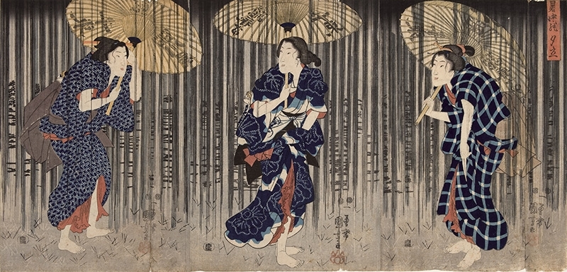 圖4 日本歌川國芳（1798～1861）約1849～1851年作〈夏日午後的陣雨（暑中の夕立）〉，木版畫。愛麗絲．克勞伯女士（Ms. Alice Klauber）捐贈，聖地牙哥美術館藏，1928.57.a。圖∣美國聖地牙哥美術館
