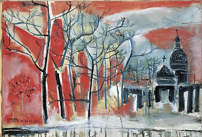 趙無極《無題；聖心堂》Sans titre ; Sacré-Coeur 1948 油彩、畫布 50×73 cm All images of works by Zao Wou-Ki: © Zao Wou-Ki/ProLitteris, Zurich Photographer: Dennis Bouchard