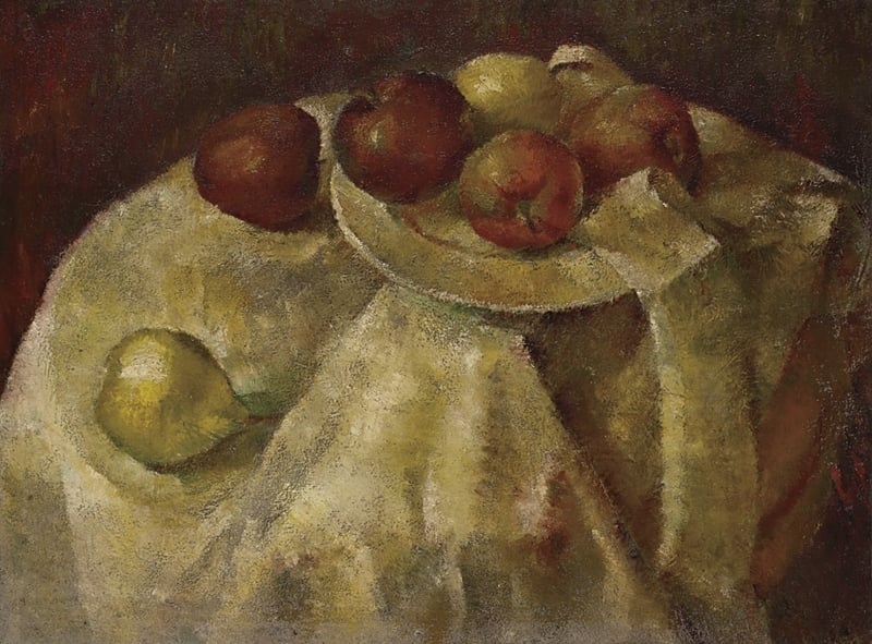 趙無極《無題；有蘋果的靜物》Sans titre ; Nature morte aux pommes 1935-1936 油彩、畫布 46×61 cm All images of works by Zao Wou-Ki: © Zao Wou-Ki/ProLitteris, Zurich Photographer: Antoine Mercier