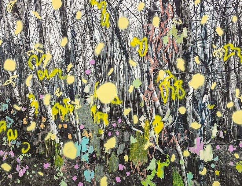 許常郁《無題30》．油彩、壓克力噴漆、畫布．130×170cm．2017。圖片提供：尊彩藝術中心