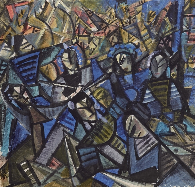 林風眠《群雄爭霸》.彩墨、紙本.70×67 cm。預估價:400至600萬港元。圖|中國嘉德(香港)