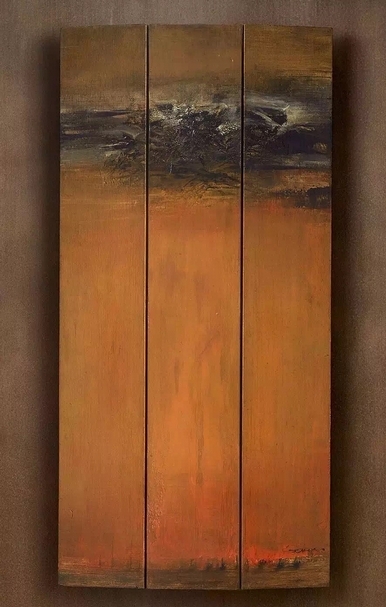 趙無極《16.04.62》(三聯作).油彩、木板.90×44 cm.1962。預估價:500至800萬港元。圖|中國嘉德(香港)