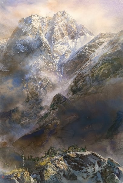 水彩「桃花園」 2017桃園國際水彩畫展