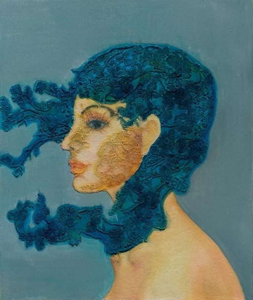 吳麗玉 微風 複合媒材 72.5x60.5cm 2017 圖片提供：九十九度藝術中心