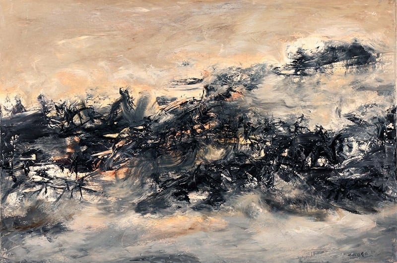 蕭明賢 4-9608 絃樂曲 String Music 油彩畫布 oil on canvas 123x82cm 1996 圖片提供：福華沙龍藝廊