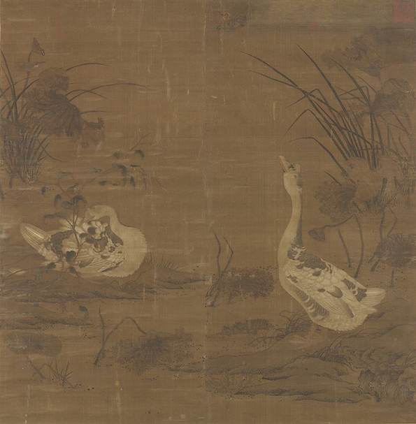 圖4 宋人〈畫秋塘雙雁〉軸，國立故宮博物院藏。圖︱國立故宮博物院