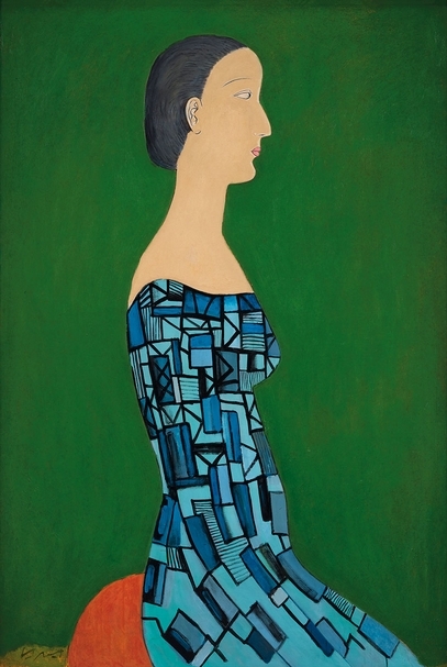 邱亞才《模特兒》.油彩、畫布.191.5×130 cm.1993。預估價:120至150萬港元。圖|中國嘉德(香港)